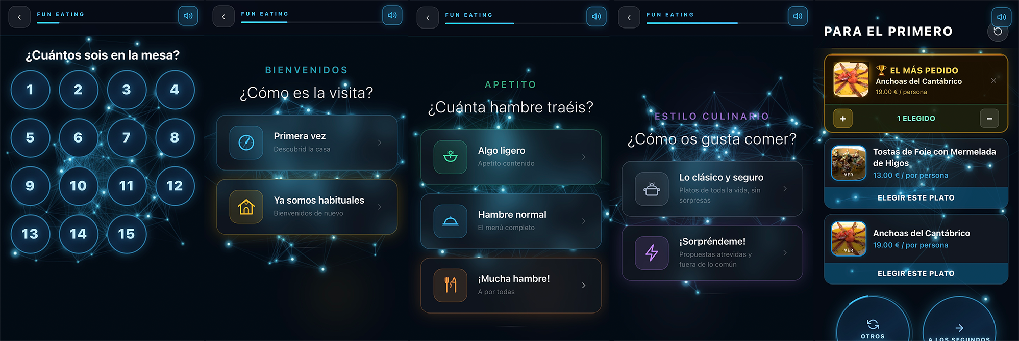 Flujo de la app iAlfred — conversación con el Maître IA